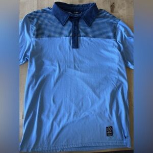 Men's 18 Greens Blue houndstooth Polo Shirt